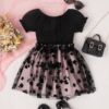 Summer colored dress with bow, European style, suitable for teen, with short sleeve