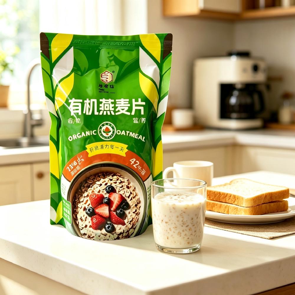 2026新有机燕麦片500g纯燕麦片即食裸燕麦片早餐代餐会销礼品批发