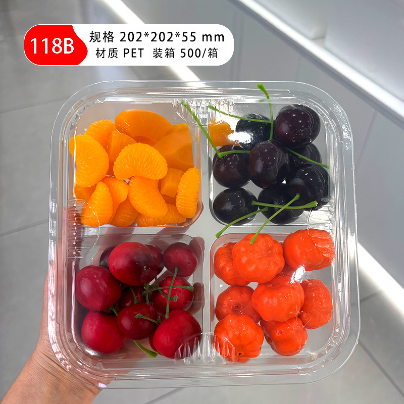 Caja de embalaje de frutas desechable con cubierta de fábrica 500g venta directa sandía fresas caja de embalaje transparente de frutas y verduras frescas