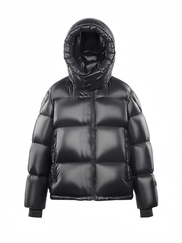 黑金鹅绒服黑钻3.0四格短款小个子加厚保暖冬季情侣黑色羽绒服女|undefined