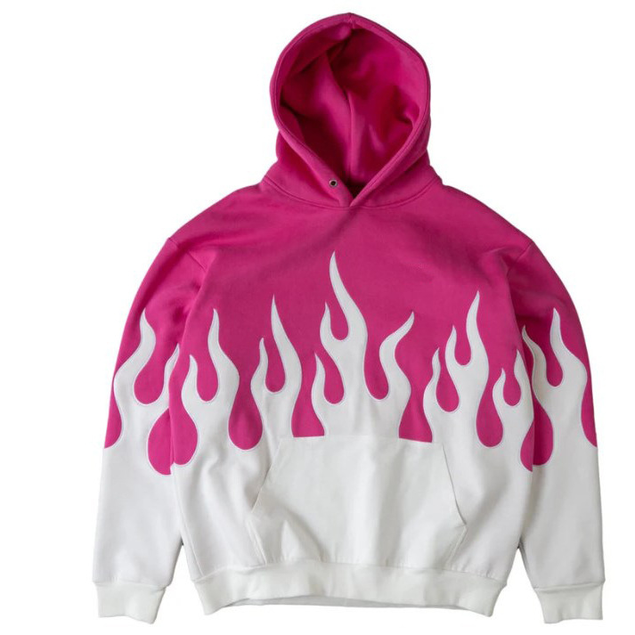 Men's Clothing fashion trend devil hell flame loose embroidery splicing hoodie _voghion.com