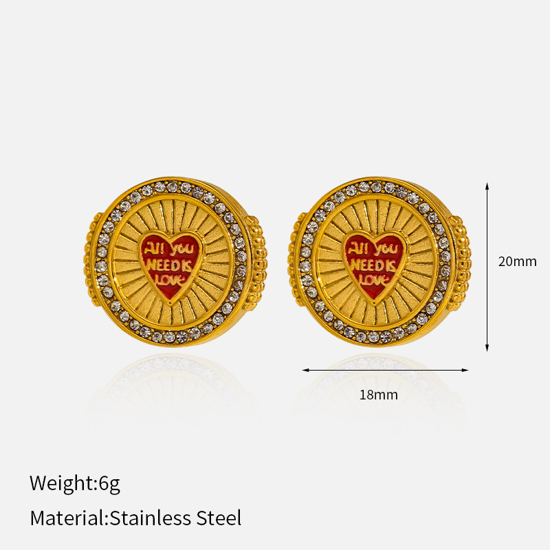 10g Weight 304 Stainless Steel Ear Needle Material Ear Studs Classification 1 Pair Quantity Casual, Holiday, Daily Occasion 304 Stainless Steel Material Cross, Round, Heart Shape Pattern All Seasons Season Women's Gender Polished Finish Elegant, Retro Style 1 Pair Elegant Retro Cross Round Heart Shape 304 Stainless Steel Ear Studs 5