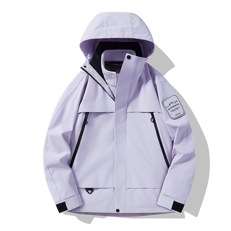 批发秋冬爆款男女同款冲锋衣户外防风保暖登山服夹克两件套可团购|undefined