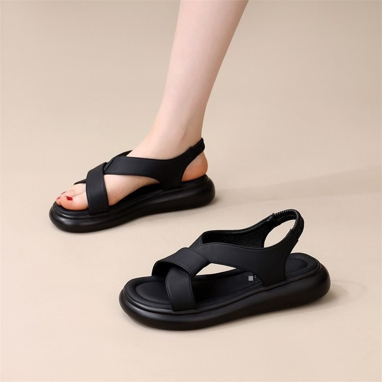 2026 verano nuevo estilo versátil transpirable antideslizante suave sandalias de mujer casual zapatos de playa cómodos mujeres