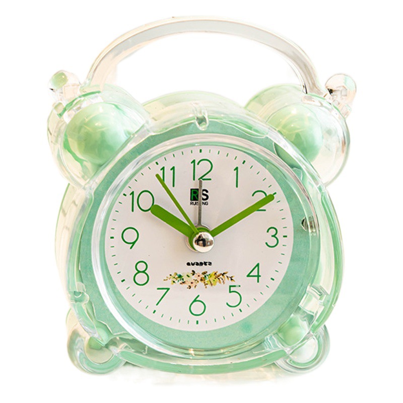 Fabricante vende reloj despertador de cristal, silencioso, creativo, para estudiantes, bricolaje, simple, de dibujos animados, electrónico, pequeño, para niños.