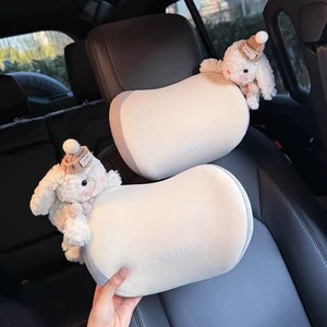 New model rabbit-shaped memory foam car neck headrest, premium 2026 car cushion, seat cushion, lumbar support for car seats