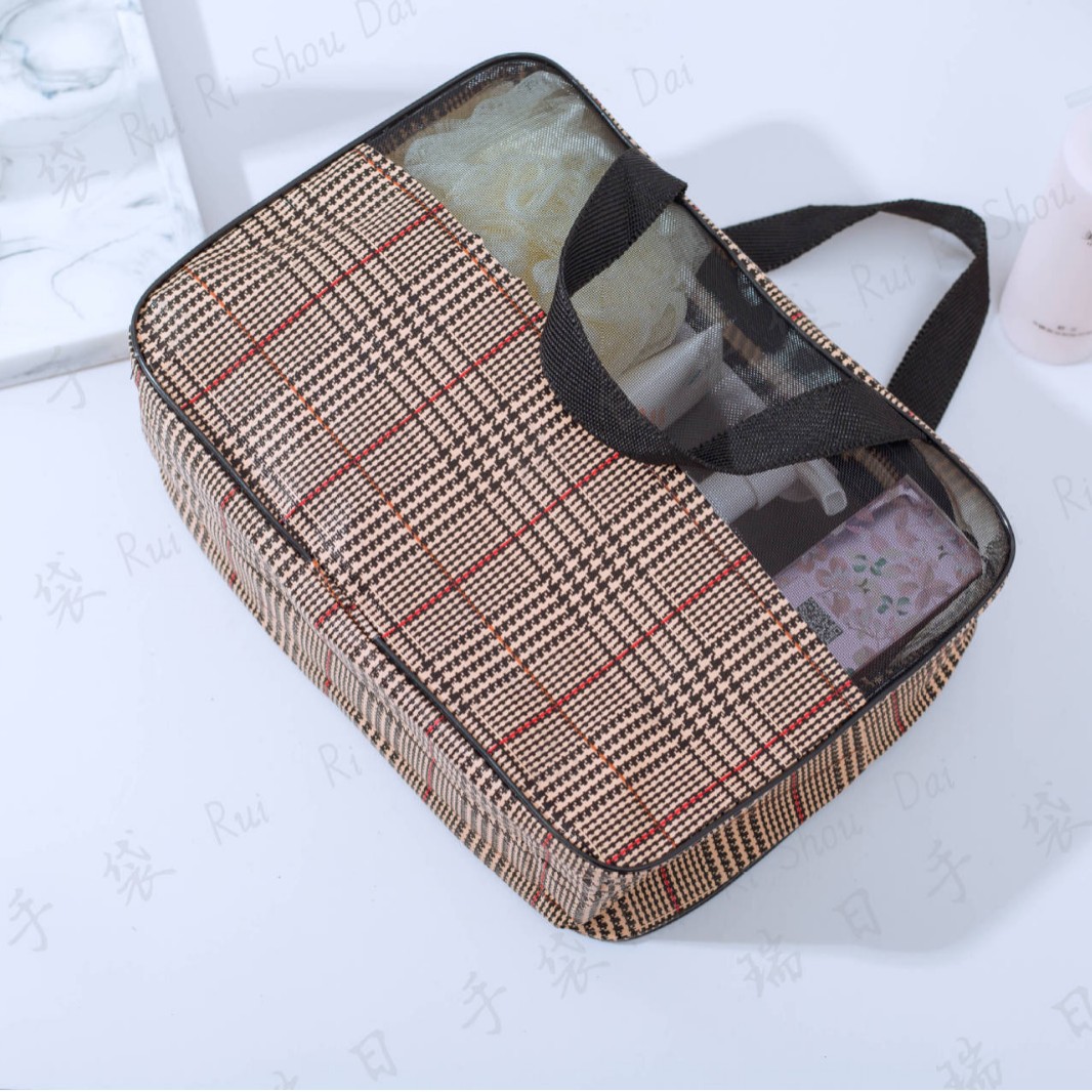 Suministro de puesto ins estilo viaje al aire libre bolsa de almacenamiento portátil PVC maquillaje baño lavado bolso suministro directo