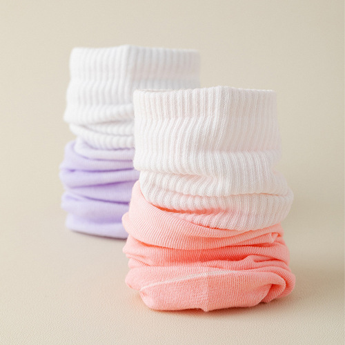 Gradient Color Middle Calf Socks Trendy White Fashion Professional Sports Anti-Slip Glued Yoga Pure Cotton Knee-High Socks Wholesale