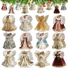 天使のクリスマスオーナメント木製クリスマスツリー装飾ヴィンテージ小さなクリスマス天使吊り下げ装飾ホリデーパーティー装飾