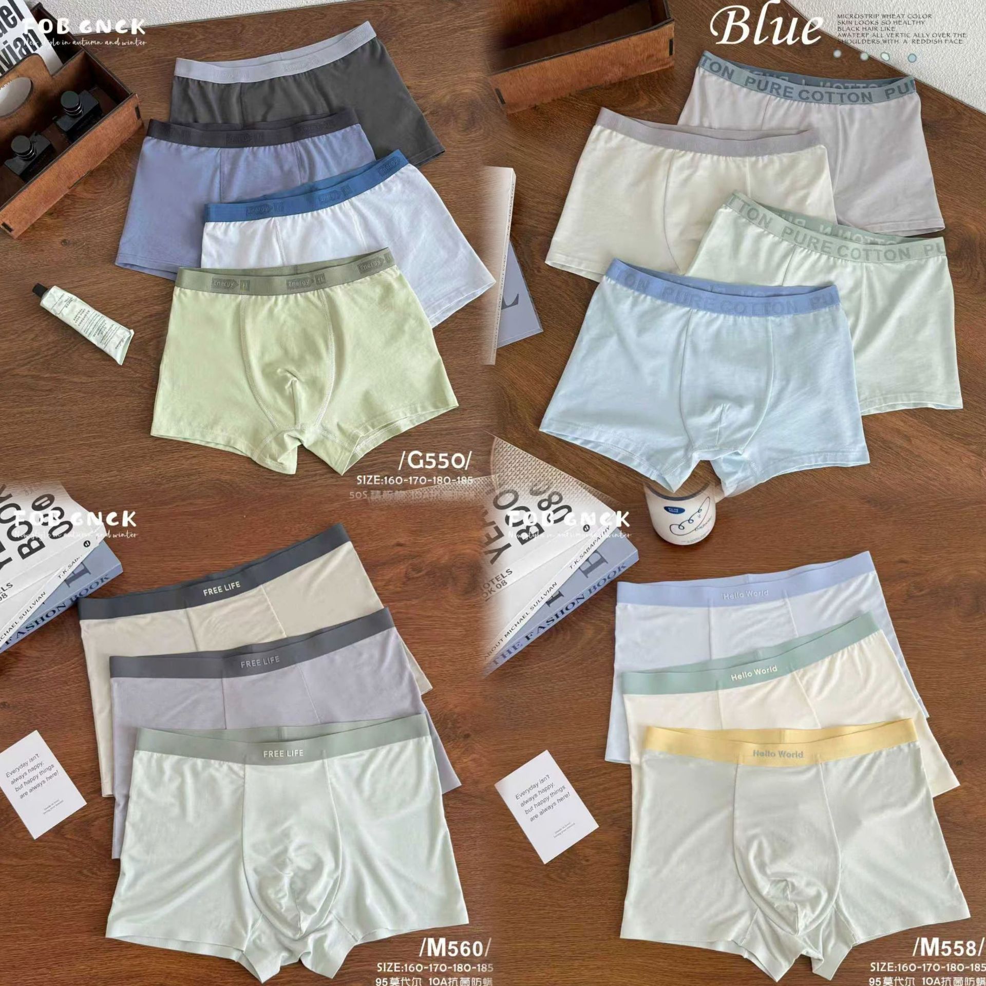 Fob Guini Bear Children's Cotton Underwear Boys' Boxer Briefs Big Kids Teen Shorts for Boys over 12 Years Old