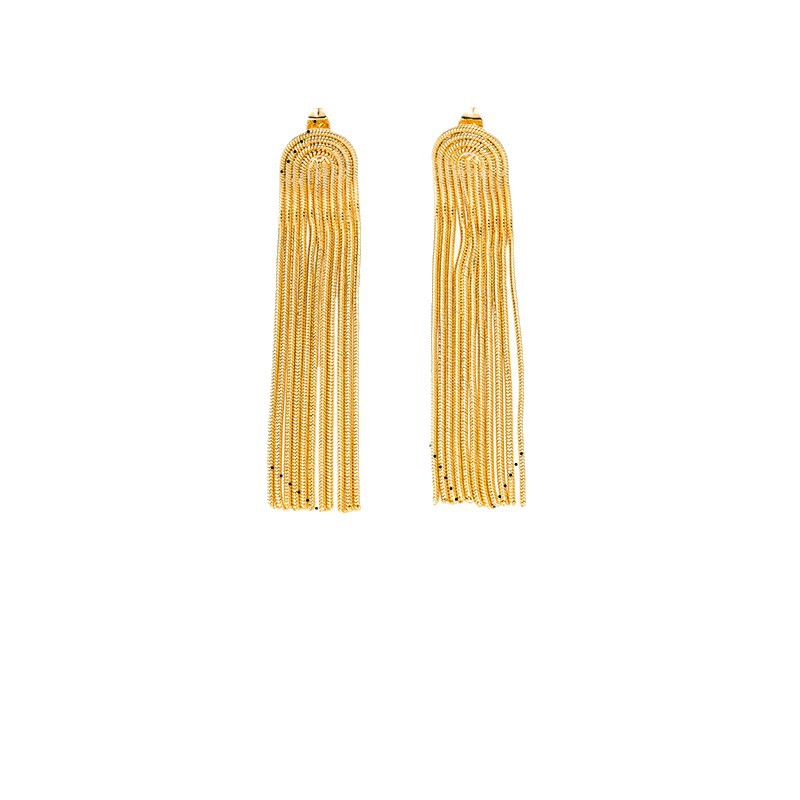 Tina Europa y los Estados Unidos transfronterizos de acero inoxidable largos pendientes de bordas nicho universal diseño exagerado pendientes de cadena para mujeres