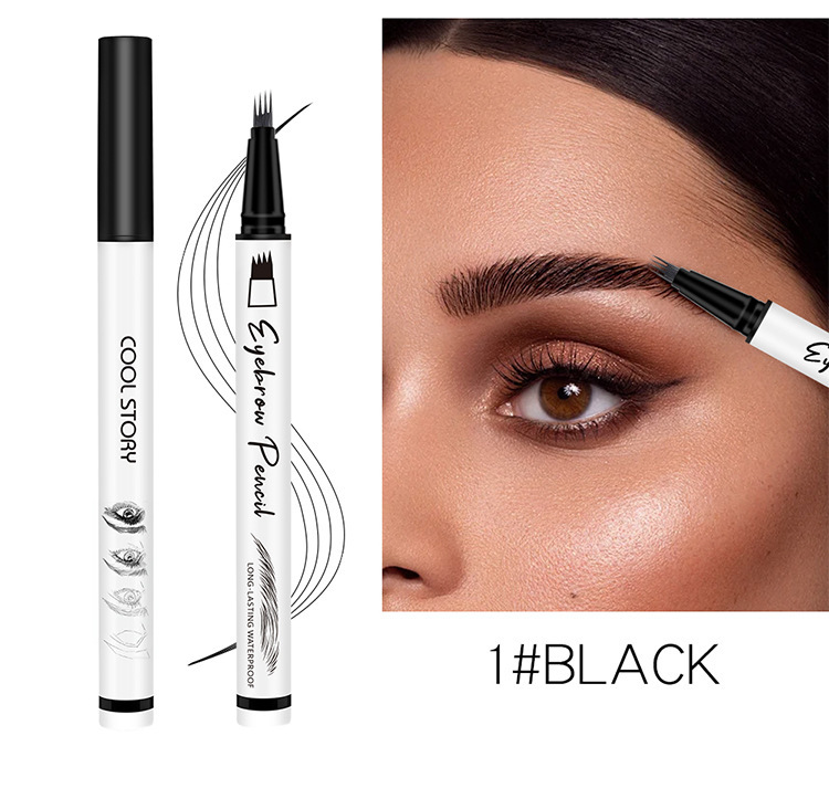 cool story Four-fork Eyebrow Pencil, Wild eyebrow pen, quick-drying, water-resistant, sweat-resistant, each eyebrow distinct undefined