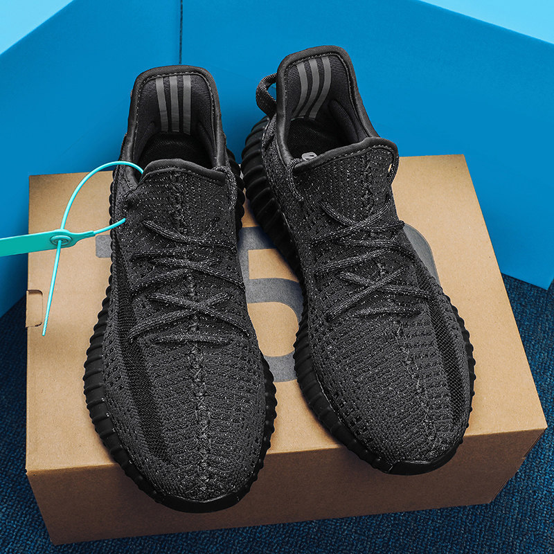 Black Starry Sky-Patterned Yeezy Shoes, Unisex 350 Sneakers, Breathable Lightweight Running Shoes, Size 48, Large Size 47