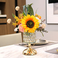轻奢风水晶玻璃金花瓶简约现代简约客厅餐桌卧室台面花瓶花艺摆件