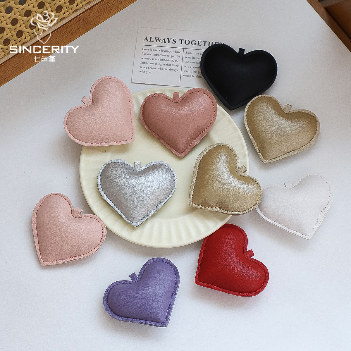 Cuero cordier de siete colores amor flor embalaje decoración de regalos decoración DIY flores artesanales materiales de decoración florista