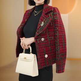 X9989时尚百搭小香风短款外套上衣女款2026新款洋气外套休闲春秋