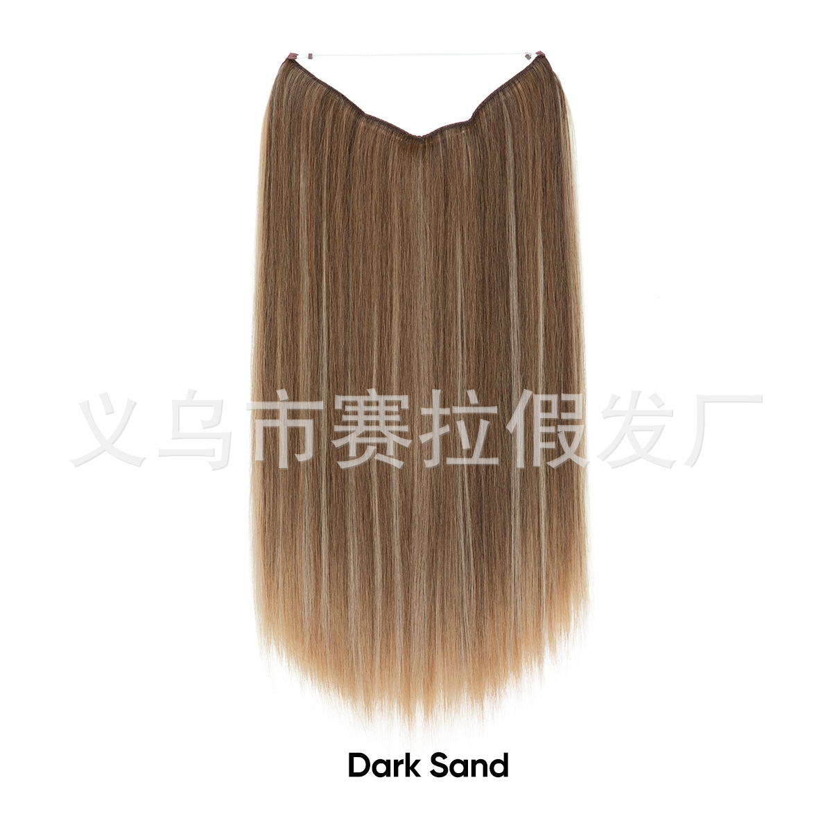 Extensión de Cabello Invisible Largo de Fibra de Alta Temperatura, Ajustable y Sin Costuras