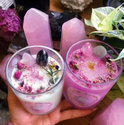 Comercio exterior vela perfumada en el viento regalos de Navidad cristal flores secas perfume regalo de mano de Navidad hecha a mano