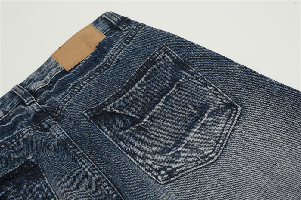 Men's Tie-Dye Gradient Jeans - High Street Vibe, Loose Fit, Wide Leg, Straight Cut, Distressed Wash, Casual Streetwear For Men (Black, Blue S-XXL)_mkmklike.com