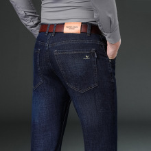 主推品牌牛仔裤男士秋冬厚款中青年商务弹力时尚大码刺绣休闲长裤