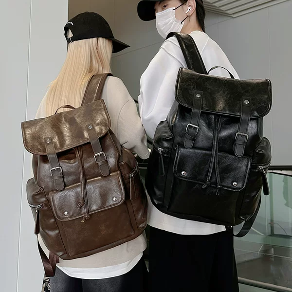 New Korean Style Retro Simple Backpack, Casual School Bag, Men's Bag, Men's and Women's Couple Backpack, Travel Bag, Computer Bag