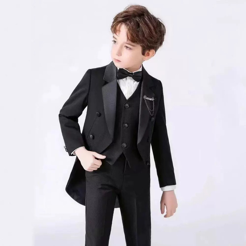 Boys' Suit Set, Tuxedo, Children's Formal Wear, Piano Performance Outfit, Dress Suit for Boys, High-End Feel Boys' Suit Set, Tuxedo, Children's Formal Wear, Piano Performance Outfit, Dress Suit for Boys, High-End Feel