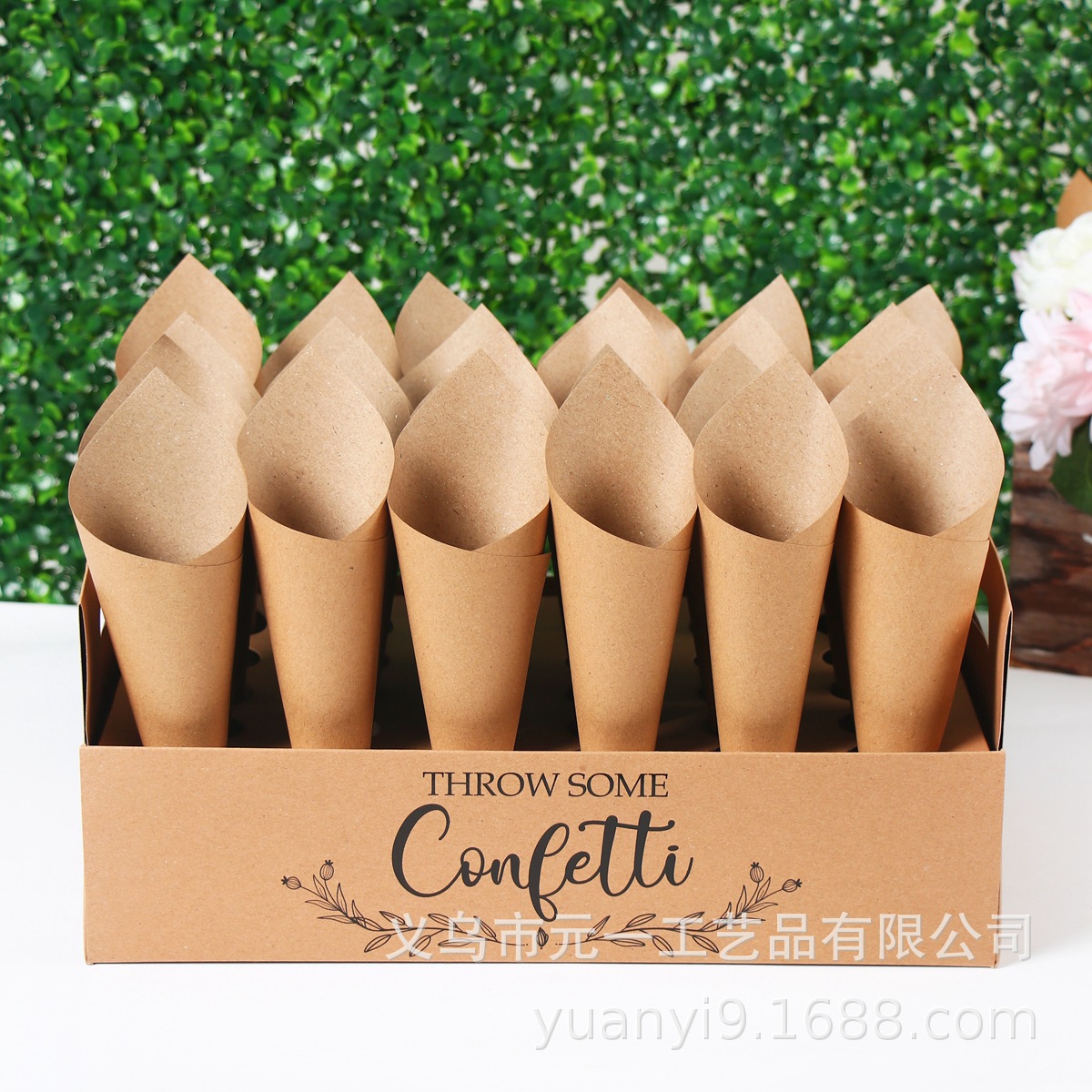 30 agujeros 20 agujeros confetti bandeja de bodas cónica caja de soporte cónico bandeja de bodas
