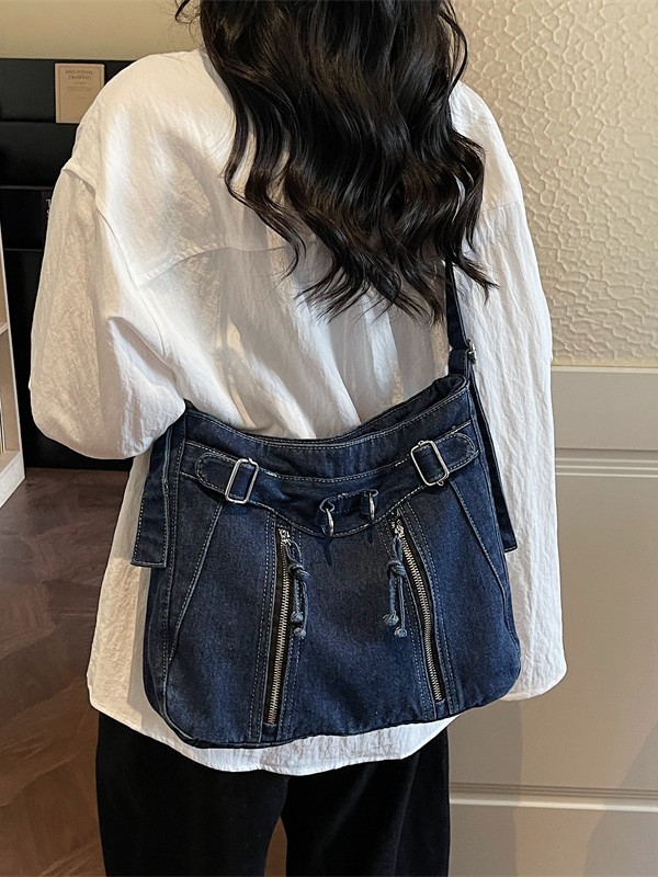 Bolso de tendencia transfronteriza de gran capacidad para mujeres 2026 nuevo retro vaqueros de hombro mochila de viaje ocio bolsa