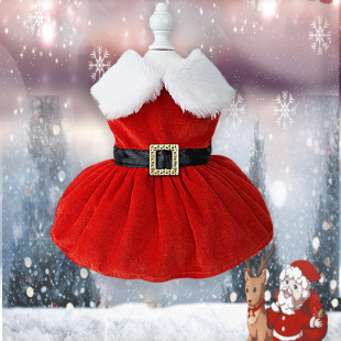 Pet Clothes Christmas Winter Classic Dog Clothes Christmas Dress New Year Outfit Holiday Cross-Border Popular Item