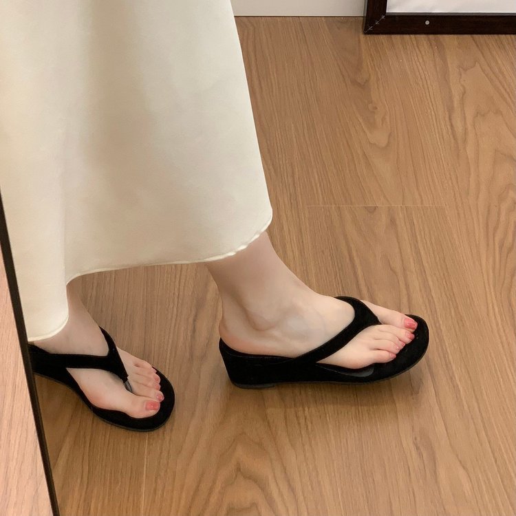 Retro estilo francés de pendiente flip flops para mujeres de verano usar 06 nuevo con falda sandalias de hadas sandalinas de playa