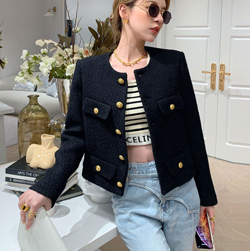 2023 New Autumn and Winter Style Tweed Style Tweed Woolen Short Outwear for Women French Socialite Short Suit Top Jacket