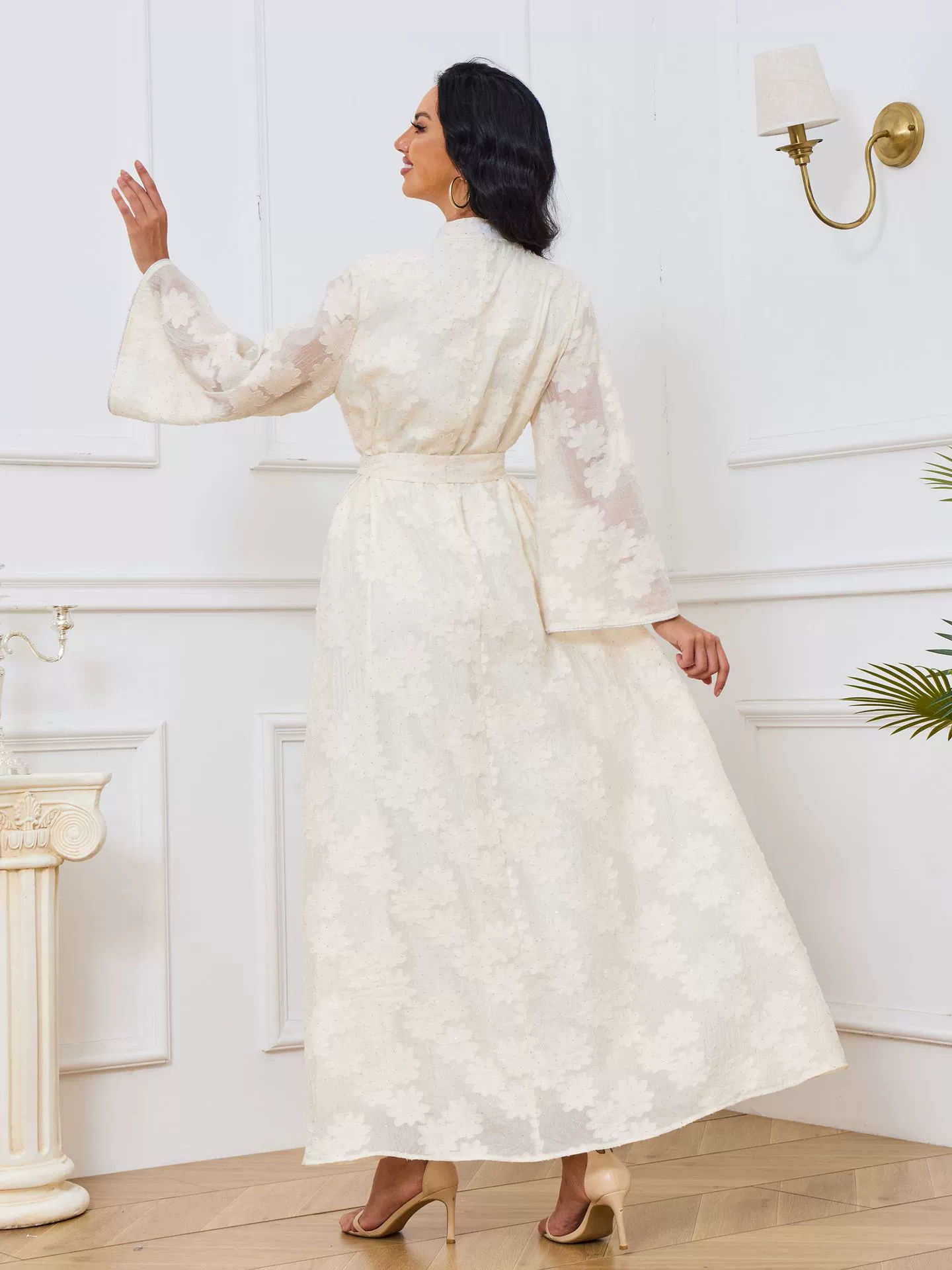 MT059 Европейский Jacquard Абаи: арабское мужское одеяние в элегантном национальном стиле