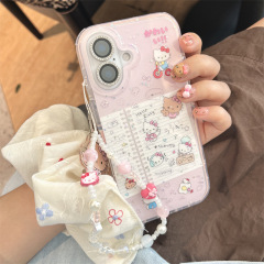 闪片日记本KT日常适用iPhone16苹果15ProMax/14/13手机壳少女个性