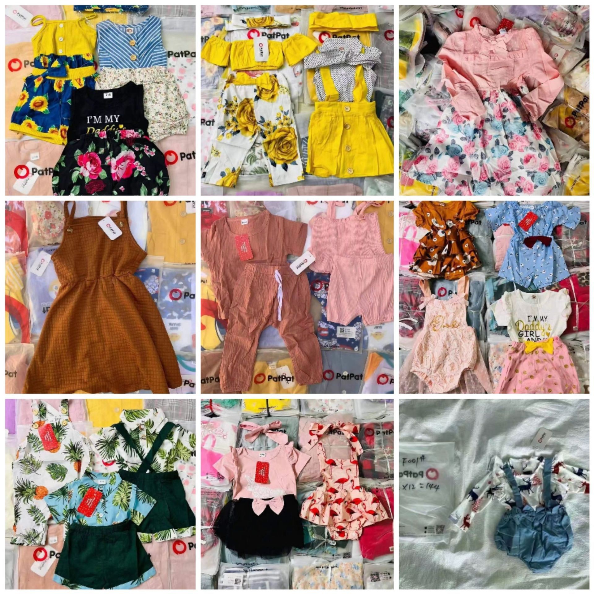 Patpat Kids Sets marca de comercio exterior ropa infantil conjunto de una variedad de estilos mezclados estilo inventario al por mayor