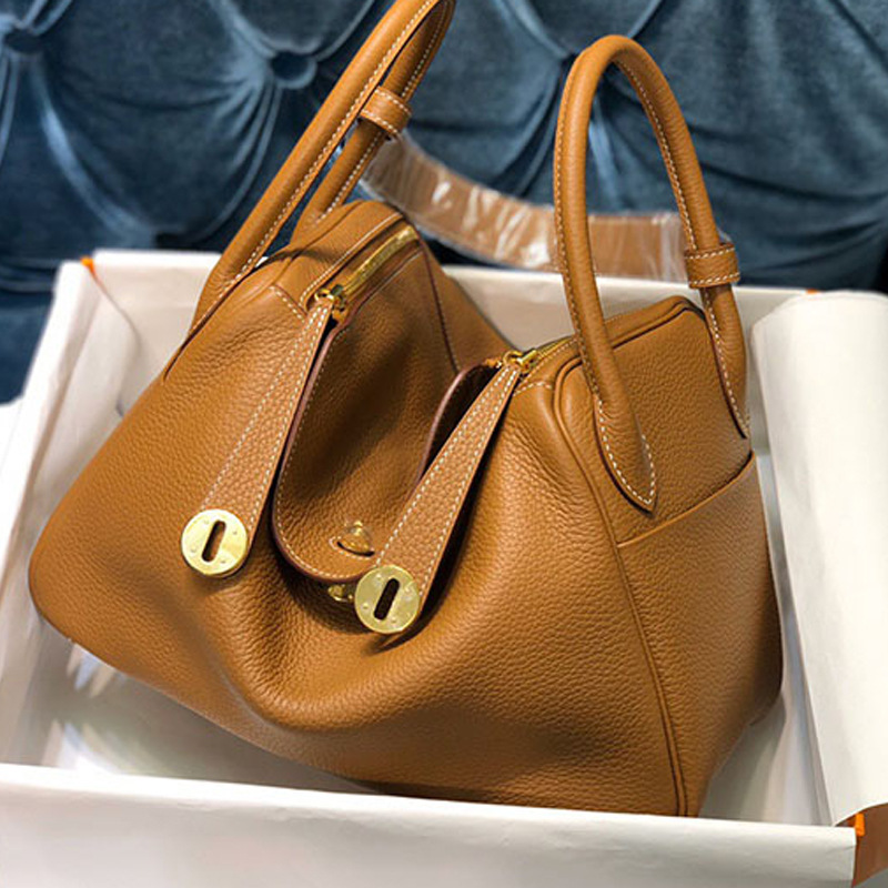 Women's Pillow Bag Top Grain Cowhide Leather Handbag Shoulder Bag Crossbody Genuine Leather Doctor Bag Large Capacity Commuter Bowling Bag - Thumbnail 7