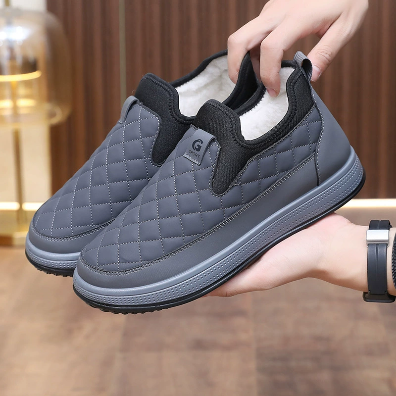 Старая пекинская обувь из ткани мужская хлопчатобумажная обувь для защиты от холода, теплая и утолщенные бархатные ботинки среднего и пожилого возраста