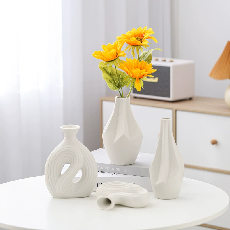 Форма оригами минималистская матовая креативная керамическая ваза для украшения дома полый китайский стиль минималистичный ретро матовый