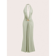 Q 48134 Deep V backless evening gown �� V ¶�����������