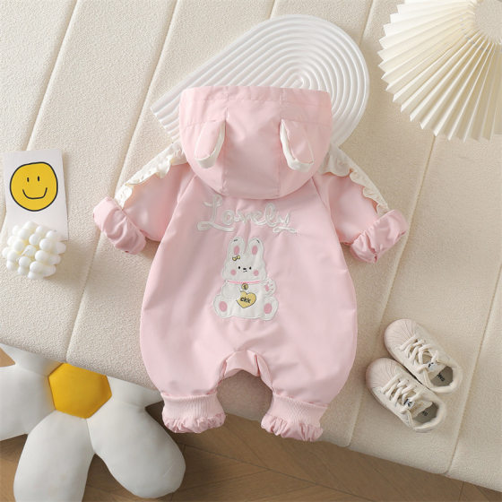 Baby clothes spring and autumn baby jumpsuit spring assault clothes western style baby and young girl out clothes full moon hundred spring style