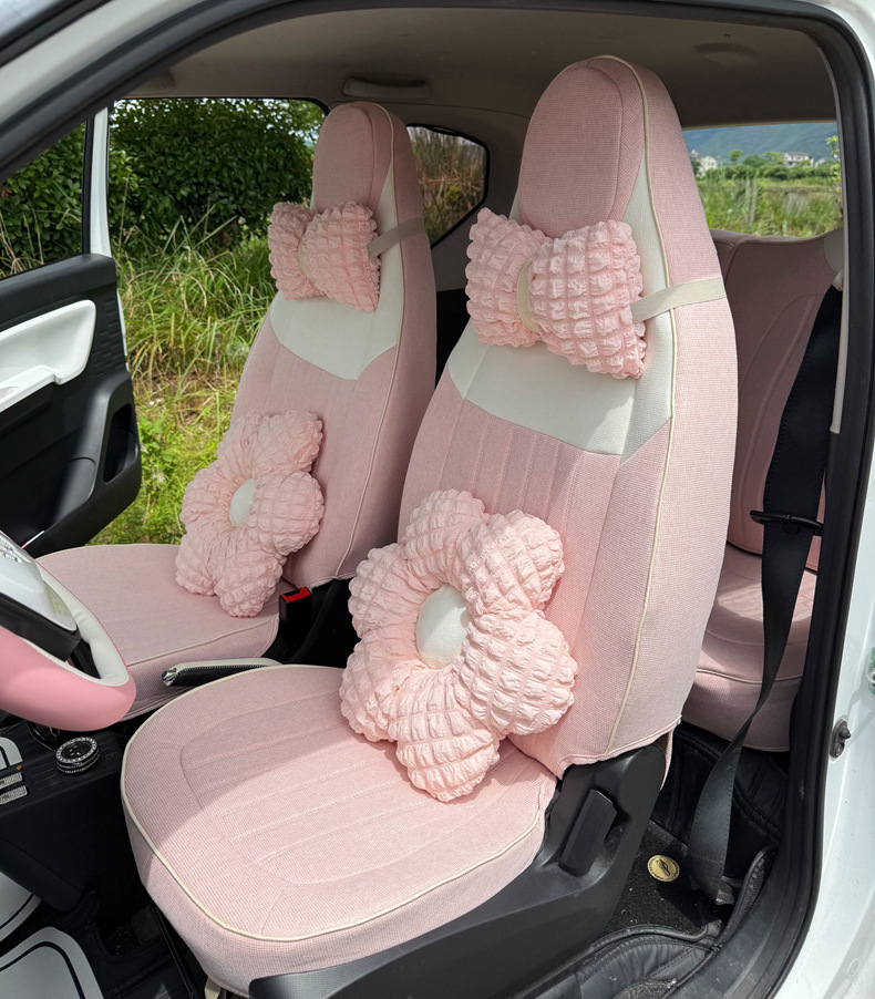 Fabric Cute Cartoon Breathable Car Seat Cover Full Set for Wuling Hongguang MINI 2020-2022