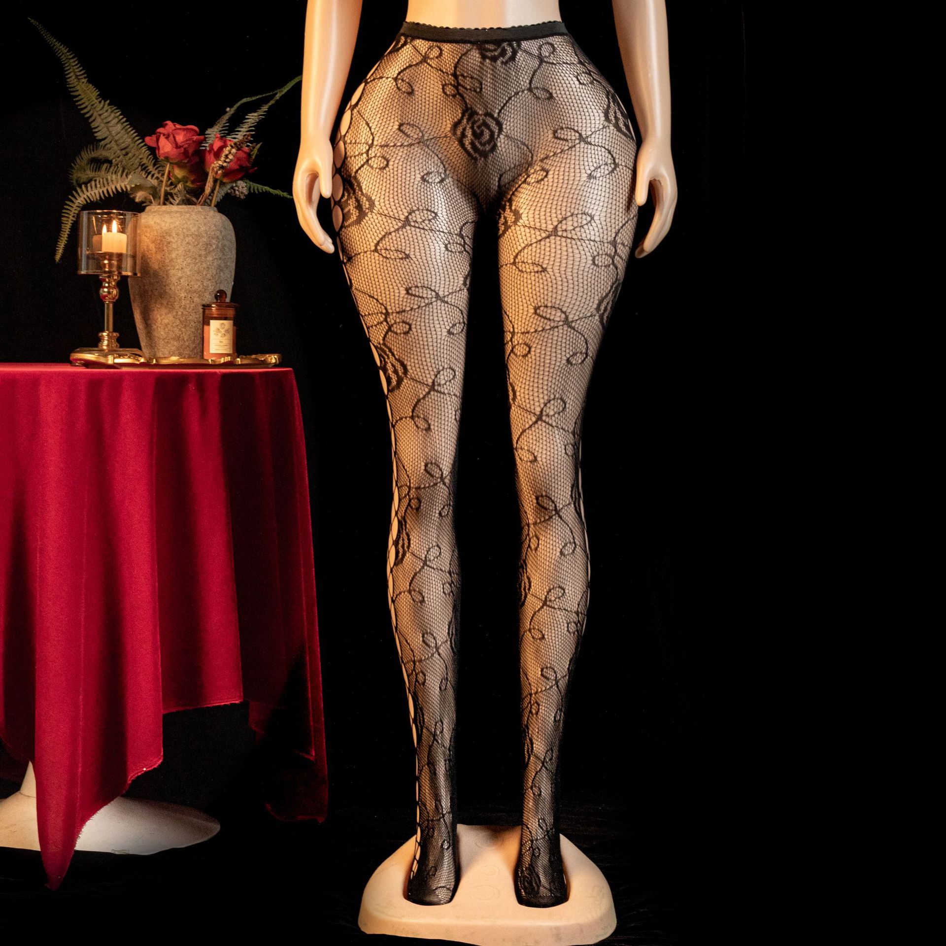 Yue mariposa sexy calcetines de red de pesca europeas y americanas club nocturno transfronterizo flor sexy Jacquard pura para coquetear hueco WK79