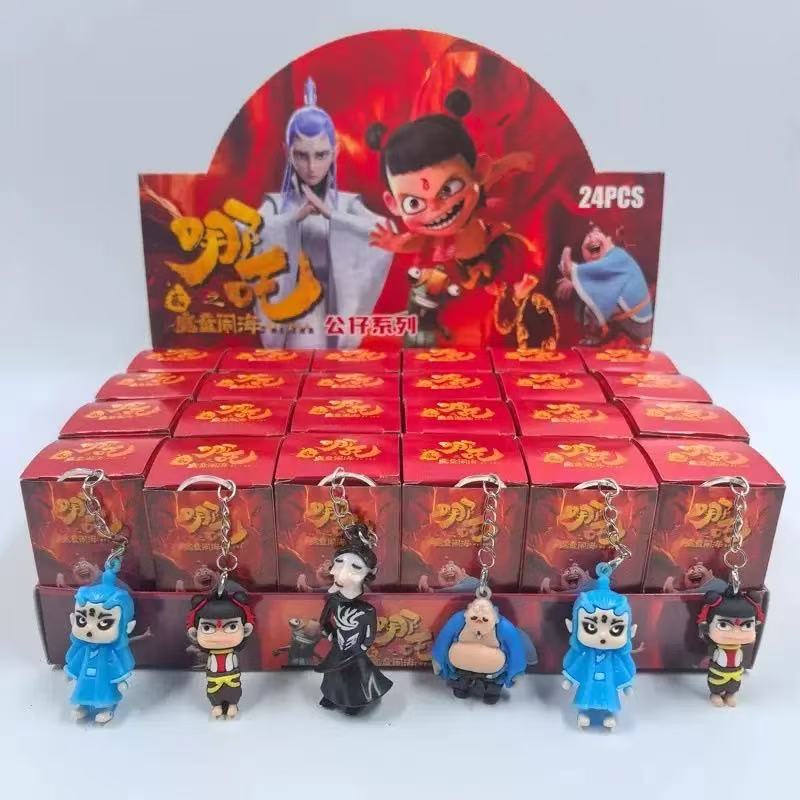 Transfronterizo AI Shan Hai Jing Caja ciega Párate de madera divertido Hombre con zapatos Tiburón Caja ciega 24 Desmontaje y desmontaje de figuras de música Decoración de muñecas