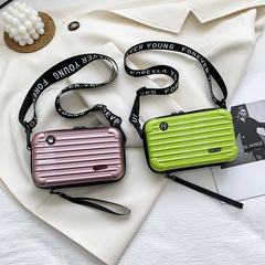 2023新款小方包斜跨包化妝包單肩女包PVC硬殼包外貿款潮包休閒包