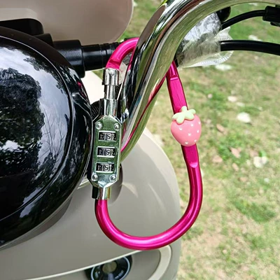 Lock Basket, Helmet lock - large-pink-glossy-strawberry