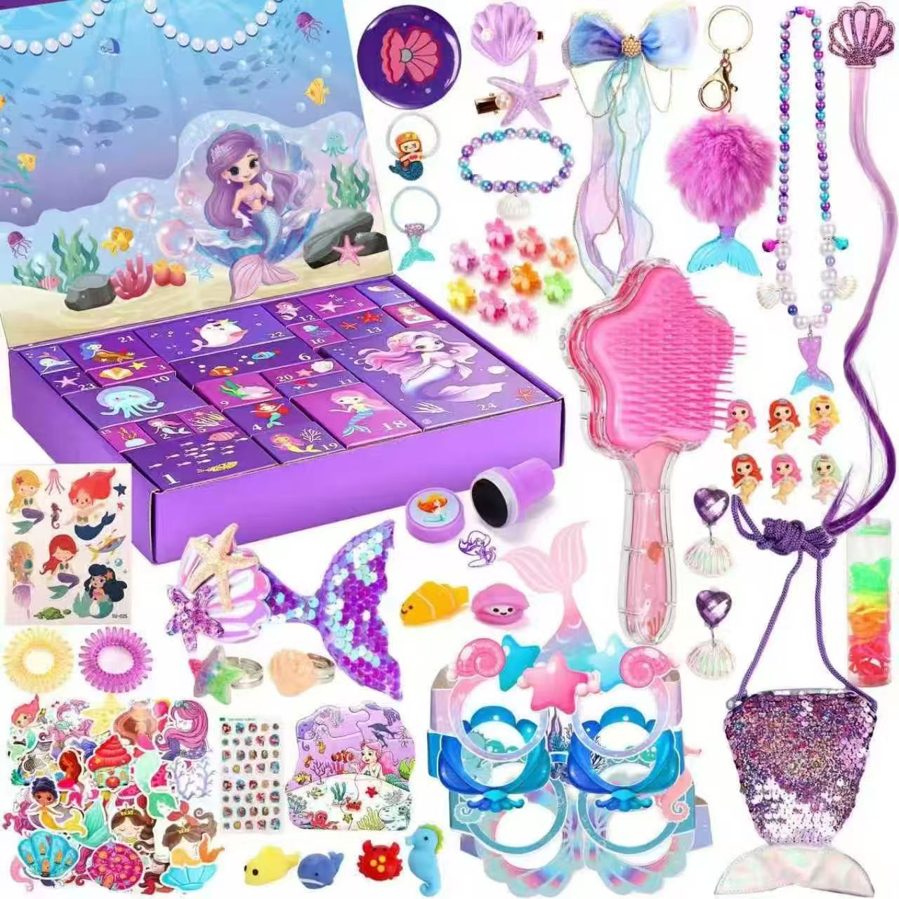 2023 Navidad cuenta atrás caja de montaje bloques construcción descompresión joyería unicornio chica juguete niños y niñas regalo