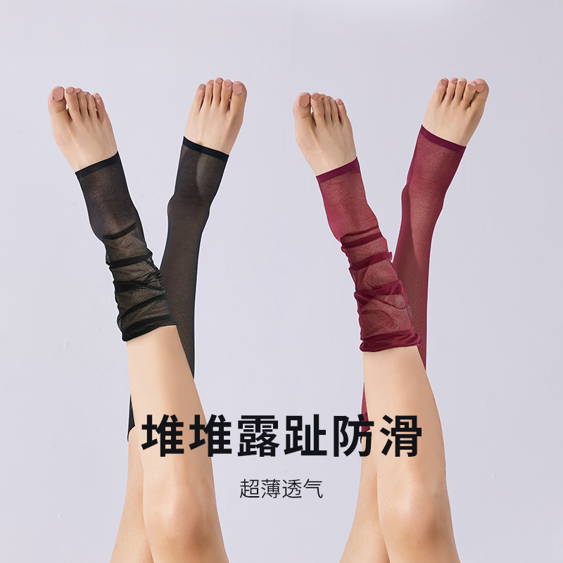 Landa Mid-Calf Mesh Stockings for Women, Invisible Summer Ultra-Thin Slouch Socks, Anti-Snag, Wear-Resistant, Open-Toe Half-Calf Short Socks Landa Mid-Calf Mesh Stockings for Women, Invisible Summer Ultra-Thin Slouch Socks, Anti-Snag, Wear-Resistant, Open-Toe Half-Calf Short Socks