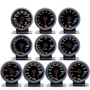 12V avtomobil modifikasiya edilmiş 60mm turbo su temperaturu, yağ temperaturu, yağ təzyiqi, gərginlik, hava-yanacaq, buraxılış temperaturu ölçən cihaz