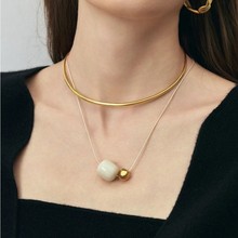 情绪吊坠项链女款配饰2024新款象牙果银球高级感轻奢小众精致颈链