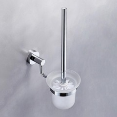 Modern minimalist full copper glass toilet brush bathroom seat toilet 360-degree no dead corner cleaning wall-mounted toilet brush