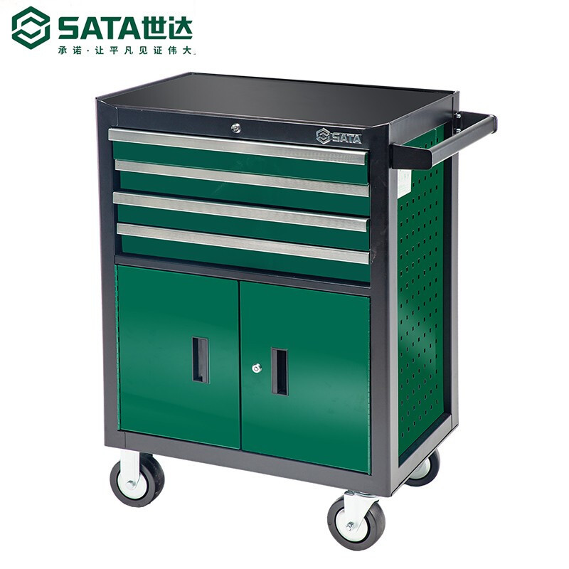 世达 95125汽修抽屉门工具车手推车多功能零件车移动修车工具架子